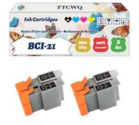 Compatible for Canon BCI-21 Ink Cartridges Work for Canon BJC-4310 BJC-4400 BJC-4500 BJC-4550 BJC-4650 BJC-5000 BJC-5100 BJC-5500 Bubble Jet i450 Printers (2 Set)