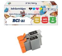 Compatible for Canon BCI-21 Ink Cartridges Work for Canon BJC-4310 BJC-4400 BJC-4500 BJC-4550 BJC-4650 BJC-5000 BJC-5100 BJC-5500 Bubble Jet i450 Printers (1 Set)