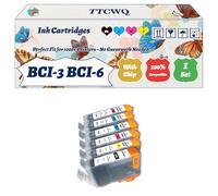 Compatible for Canon BCI-3 BCI-6 Ink Cartridges Work for Canon Bubble Jet i860 i865 i900d i905d i9100 i9100d i950 i960 i965 i990 i9900 Printers (1 Set)