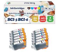 Compatible for Canon BCI-3 BCI-6 Ink Cartridges Work for Canon Bubble Jet i860 i865 i900d i905d i9100 i9100d i950 i960 i965 i990 i9900 Printers (2 Set)