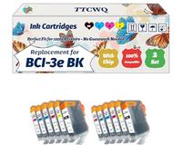 Compatible for Canon BCI-3e BK Ink Cartridges Work for Canon Bubble Jet i865 Pixma iP4000R Bubble Jet S4500 Bubble Jet S500 Bubble Jet Printers (2 Set)
