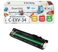 Compatible for Canon C-EXV-34 Drum Unit Work for Canon IR C2020 C2030 C2025 C2220 C2225 C2230 Printers, with Chip, High Yield 55000 Pages, High-Definition Printing (1 Pack Cyan)