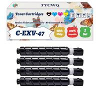 Compatible for Canon C-EXV-47 Toner Cartridges Work for Canon iR ADVANCE C250i C350i C350P C351iF Printers, with Chip, High Yield 33000 Pages, High-Definition Printing (4-Pack BK/C/M/Y)