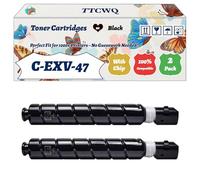 Compatible for Canon C-EXV-47 Toner Cartridges Work for Canon iR ADVANCE C250i C350i C350P C351iF Printers, with Chip, High Yield 33000 Pages, High-Definition Printing (2 Pack Black)