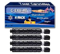 Compatible for Canon C-EXV-47 Toner Cartridges, Work for Canon iR ADVANCE C250i C350i C350P Printers (4 Pack Black)