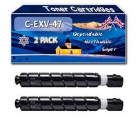 Compatible for Canon C-EXV-47 Toner Cartridges, Work for Canon iR ADVANCE C250i C350i C350P Printers (2 Pack Black)
