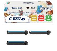 Compatible for Canon C-EXV 49 Drum Unit Work for Canon imageRUNNER Advance C3320 C3320i C3325i Printers, with Chip, High Yield 80000 Pages, High-Definition Printing (3 Pack Black)
