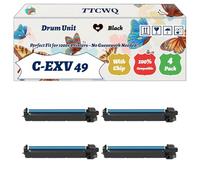 Compatible for Canon C-EXV 49 Drum Unit Work for Canon imageRUNNER C3725i Printers, with Chip, High Yield 80000 Pages, High-Definition Printing (4 Pack Black)