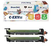 Compatible for Canon C-EXV11 Drum Unit Work for Canon iR2270 iR2870 iR3225e iR3245e iR3245Ne iR3570 iR4570 Printers, with Chip, High Yield 75000 Pages, High-Definition Printing (2-Pack Black)
