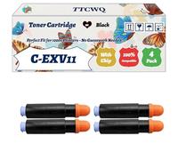 Compatible for Canon C-EXV11 Toner Cartridge Work for Canon IR-2270 IR-3225 IR-2870 IR-3025 Printers, with Chip, High Yield 21000 Pages, High-Definition Printing (4 Pack Black)