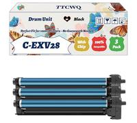Compatible for Canon C-EXV28 Drum Unit Work for Canon Imagerunner Advance C5045 C5255I C5250 C5255 Printers, with Chip, High Yield 80000 Pages, High-Definition Printing (3 Pack Black)