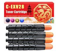 Compatible for Canon C-EXV28 IRC-5045 IRC-5051 IR-C5250 IR-C5255 Toner Cartridge Printers, With Chip Large Capacity 38000 Pages (4-Pack BK/C/M/Y)