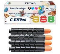 Compatible for Canon C-EXV28 Toner Cartridge Work for Canon IRC-5045 IRC-5051 IR-C5250 IR-C5255 Printers, with Chip, High Yield 38000 Pages, High-Definition Printing (4-Pack BK/C/M/Y)