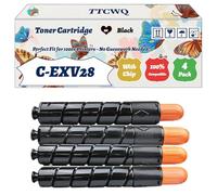 Compatible for Canon C-EXV28 Toner Cartridge Work for Canon IRC-5045 IRC-5051 IR-C5250 IR-C5255 Printers, with Chip, High Yield 38000 Pages, High-Definition Printing (4 Pack Black)