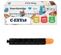 Compatible for Canon C-EXV28 Toner Cartridge Work for Canon IRC-5045 IRC-5051 IR-C5250 IR-C5255 Printers, with Chip, High Yield 38000 Pages, High-Definition Printing (1 Pack Cyan)