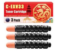 Compatible for Canon C-EXV33 imageRUNNER 2520 IR-2530 IR-2525 Toner Cartridge Printers, With Chip Large Capacity 8500 Pages (3 Pack Black)