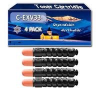 Compatible for Canon C-EXV33 Toner Cartridge, Work for Canon imageRUNNER 2520 2530 2525 Printers, Toner Cartridge 2785B002AA (4 Pack Black)