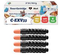 Compatible for Canon C-EXV33 Toner Cartridge Work for Canon imageRUNNER 2520 IR-2530 IR-2525 Printers, with Chip, High Yield 8500 Pages, High-Definition Printing (4 Pack Black)