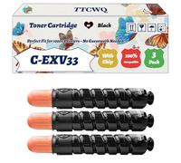 Compatible for Canon C-EXV33 Toner Cartridge Work for Canon imageRUNNER 2520 IR-2530 IR-2525 Printers, with Chip, High Yield 8500 Pages, High-Definition Printing (3 Pack Black)
