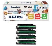Compatible for Canon C-EXV34 Drum Unit Work for Canon iR ADVANCE C2020i C2020L C2025i C2030i C2030L C2220i Printers (4 Pack Black)