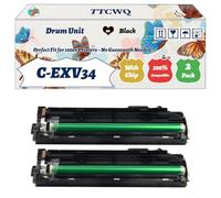 Compatible for Canon C-EXV34 Drum Unit Work for Canon iR ADVANCE C2020i C2020L C2025i C2030i C2030L C2220i Printers (2 Pack Black)
