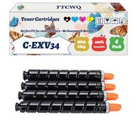 Compatible for Canon C-EXV34 Toner Cartridges Work for Canon iR ADVANCE C2225i C2230i iRC2020 iRC2020i iRC2020L Printers (4-Pack BK/C/M/Y)