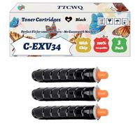 Compatible for Canon C-EXV34 Toner Cartridges Work for Canon iR ADVANCE C2225i C2230i iRC2020 iRC2020i iRC2020L Printers (3 Pack Black)