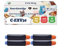 Compatible for Canon C-EXV36 Toner Cartridge Work for Canon IR-6065 IR-6275i IR-6565i IR-6575i IR-6255i Printers, with Chip, High Yield 25000 Pages, High-Definition Printing (4 Pack Black)
