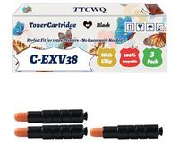 Compatible for Canon C-EXV38 Toner Cartridge Work for Canon IR-4045 IR-4051i Printers, with Chip, High Yield 34000 Pages, High-Definition Printing (3 Pack Black)