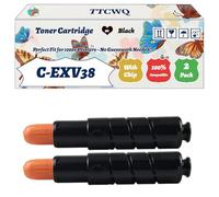 Compatible for Canon C-EXV38 Toner Cartridge Work for Canon IR-4045 IR-4051i Printers, with Chip, High Yield 34000 Pages, High-Definition Printing (2-Pack Black)