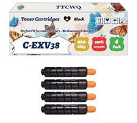 Compatible for Canon C-EXV38 Toner Cartridges Work for Canon iR ADVANCE 4225i 4235i Printers, with Chip, High Yield 44200 Pages, High-Definition Printing (4 Pack Black)