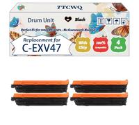 Compatible for Canon C-EXV47 Drum Unit Work for Canon imageRUNNER Advance C250 i C250 iF C255 i C255 iF C350 i Printers, with Chip, High Yield 45000 Pages, High-Definition Printing (4 Pack Black)