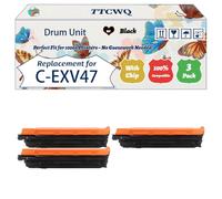 Compatible for Canon C-EXV47 Drum Unit Work for Canon imageRUNNER Advance C250 i C250 iF C255 i C255 iF C350 i Printers, with Chip, High Yield 45000 Pages, High-Definition Printing (3 Pack Black)