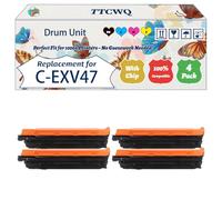 Compatible for Canon C-EXV47 Drum Unit Work for Canon IR Advance C250 iC250 iFC255i C255 iFC350i C350 iFC350p C351 iFC355i C355 Printers (4-Pack BK/C/M/Y)