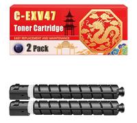Compatible for Canon C-EXV47 IR-C255i IR-C350 IR-C355 IR-C250i IR-C351iF Toner Cartridge Printers, With Chip Large Capacity 5300 Pages (2 Pack Black)
