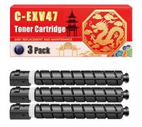 Compatible for Canon C-EXV47 IR-C255i IR-C350 IR-C355 IR-C250i IR-C351iF Toner Cartridge Printers, With Chip Large Capacity 5300 Pages (3 Pack Black)