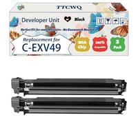 Compatible for Canon C-EXV49 Developer Unit Work for Canon imageRUNNER ADVANCE C3325i C3330i C3525i C3530i DX Printers (2 Pack Black)
