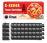 Compatible for Canon C-EXV49 ImageRUNNER Advance C3300i C3530i C3330i C3520i IR-C3325i IR-C3525i IR-C3320i IR-C3520i Toner Cartridge Printers, With Chip Large Capacity 5300 Pages (4 Pack Black)