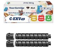 Compatible for Canon C-EXV49 Toner Cartridge Work for Canon ImageRUNNER Advance C3300i C3530i C3330i C3520i IR-C3325i IR-C3525i IR-C3320i Printer (2 Pack Black)