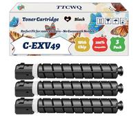 Compatible for Canon C-EXV49 Toner Cartridge Work for Canon ImageRUNNER Advance C3300i C3530i C3330i C3520i IR-C3325i IR-C3525i IR-C3320i Printer (3 Pack Black)
