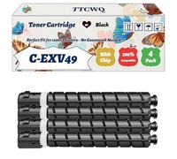 Compatible for Canon C-EXV49 Toner Cartridge Work for Canon ImageRUNNER Advance C3300i C3530i C3330i C3520i IR-C3325i IR-C3525i IR-C3320i Printer (4 Pack Black)