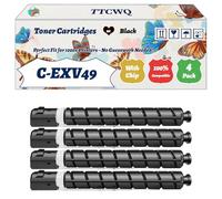 Compatible for Canon C-EXV49 Toner Cartridges Work for Canon ImageRUNNER IR-C3320 IR-C3320i IR-C3325i Printers (4 Pack Black)