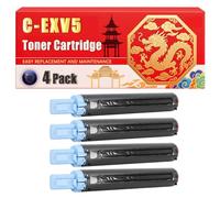 Compatible for Canon C-EXV5 IR-1600 IR-2000 IR-1610 IR-2010f Toner Cartridge Printers, With Chip Large Capacity 7000 Pages (4 Pack Black)