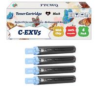 Compatible for Canon C-EXV5 Toner Cartridge Work for Canon IR-1600 IR-2000 IR-1610 IR-2010f Printers, with Chip, High Yield 7000 Pages, High-Definition Printing (4 Pack Black)