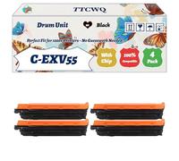 Compatible for Canon C-EXV55 Drum Unit Work for Canon IR Advance C256i DX C257 DX C357i C356i DX C257 DX C357P C356P DX Printers (4 Pack Black)