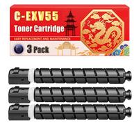 Compatible for Canon C-EXV55 IR-C256i IR-C356 Toner Cartridge Printers, With Chip Large Capacity 23000 Pages (3 Pack Black)