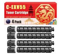 Compatible for Canon C-EXV55 IR-C256i IR-C356 Toner Cartridge Printers, With Chip Large Capacity 23000 Pages (4 Pack Black)