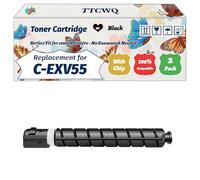 Compatible for Canon C-EXV55 Toner Cartridge Work for Canon imageRUNNER ADVANCE DXC257 DXC257i DXC357 DXC357 Printers (2 Pack Black)