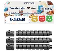 Compatible for Canon C-EXV55 Toner Cartridge Work for Canon imageRUNNER ADVANCE DXC257 DXC257i DXC357 DXC357 Printers (3 Pack Black)