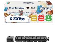 Compatible for Canon C-EXV55 Toner Cartridge Work for Canon imageRUNNER ADVANCE DXC257 DXC257i DXC357 DXC357 Printers (2 Pack Black)